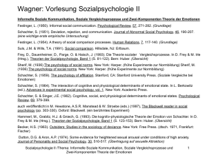 Wagner: Vorlesung Sozialpsychologie II - Uni