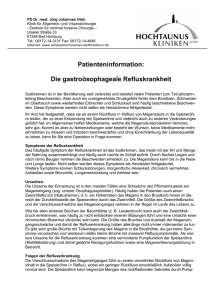 Patienteninformation: Die gastroösophageale Refluxkrankheit