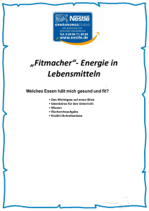 PDF – „Fitmacher“- Energie in Lebensmitteln