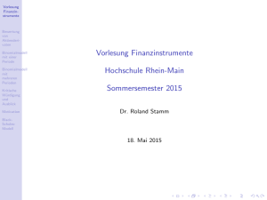 Vorlesung Finanzinstrumente Hochschule Rhein
