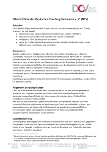 Ethikrichtlinie - Deutscher Coaching Verband eV