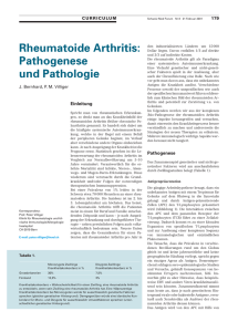Rheumatoide Arthritis: Pathogenese und Pathologie