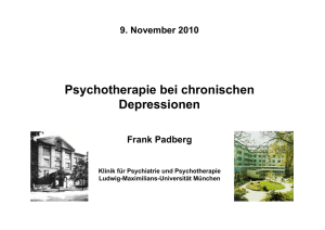 Psychotherapie bei chronischen Depressionen