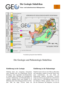 Die Geologie Südafrikas Die Geologie und Paläontologie Südafrikas