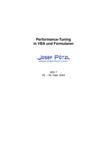 Performace-Tuning in VBA und Formularen