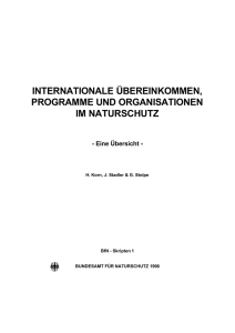 Internationale Übereinkommen, Programme und Organisationen im