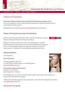 Plakate und Programme - Hochschule für Musik FRANZ LISZT Weimar