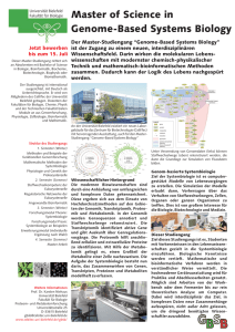 Genome-Based Systems Biology Master of Science in