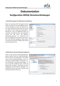 Microsoft SQL Server 2005 (MSSQL): Konfiguration - AFS