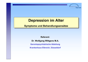 Depression im Alter - Düsseldorfer Bündnis gegen Depression