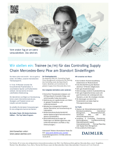 Trainee (w/m) für das Controlling Supply Chain Mercedes