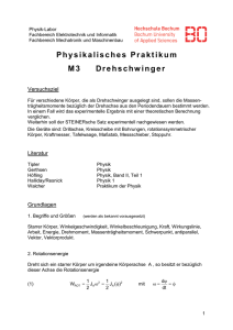 Physikalisches Praktikum M3 Drehschwinger