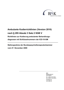 Ambulante Kodierrichtlinien (Version 2010) nach § 295 Absatz 3
