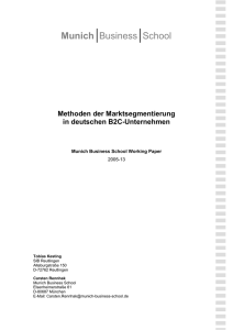 Methoden der Marktsegmentierung in deutschen B2C