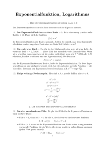 Exponentialfunktion, Logarithmus