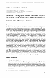 Hinweise für mangelnde Gamma-Interferon-Aktivität in