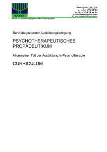 psychotherapeutisches propädeutikum curriculum