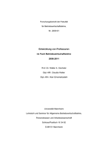 Entwicklung von Professuren im Fach Betriebswirtschaftslehre 2008