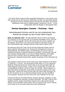 Partner-Synergien: Comstor - ProComp - Cisco