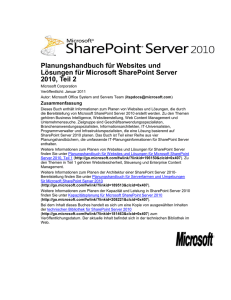 Planen der Inhaltsbereitstellung (SharePoint Server 2010)