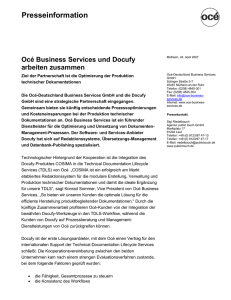 Océ Business Services und Docufy arbeiten zusammen Ziel der