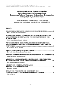 Lehrerbelastung - Lehrergesundheit - Aufsichts - in Rheinland