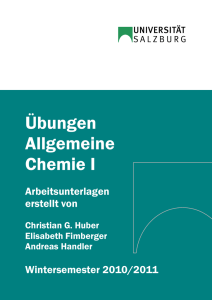 Übungen Allgemeine Chemie I