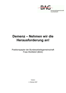 BAG Demenzpapier - Bundesarbeitsgemeinschaft Freie Wohlfahrt