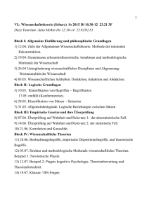 Folien zur VL "Wissenschaftstheorie" inkl. Informationen & Zeitplan