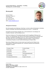 Beraterprofil - Carsten Schunk Software - Entwicklung