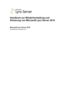 Handbuch zur Wiederherstellung und Sicherung von Microsoft Lync