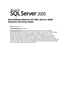 Geschäftsprobleme mit SQL Server 2005 Analysis