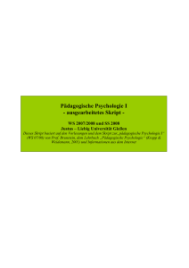 Pädagogische Psychologie I