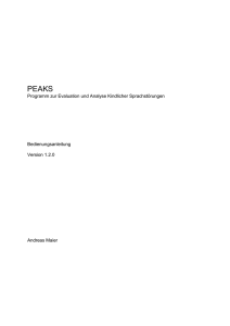 peaks - Lehrstuhl für Informatik 5