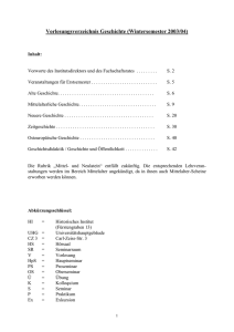 Vorlesungsverzeichnis Wintersemester 2003