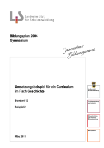 Curriculum Geschichte Gymnasium Standard Kursstufe (Beispiel 2)