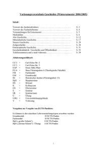 Vorlesungsverzeichnis Wintersemester 2004