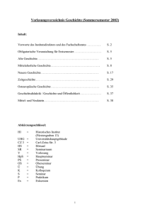 Vorlesungsverzeichnis Sommersemester 2003