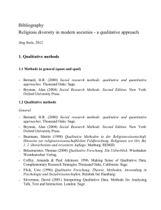 Religious diversity in modern societies - a qualitative approach