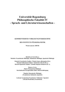 Wintersemester 2005/06 - Universität Regensburg