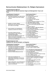Kerncurriculum Niedersachsen: Ev. Religion Gymnasium