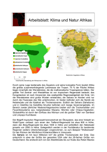 Arbeitsblatt - Klima und Natur Afrikas -