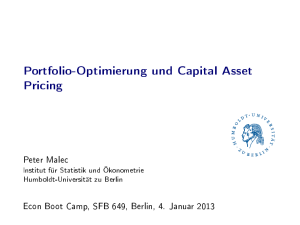 Portfolio-Optimierung und Capital Asset Pricing *3em