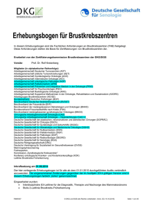 Erhebungsbogen Brustkrebszentren (Stand