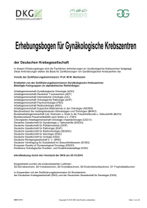 Erhebungsbogen Gynäkologische Krebszentren