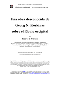 Una obra desconocida de Georg N. Koskinas sobre el lóbulo occipital