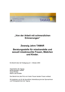 20 Jahre Tamar - "von der Arbeit mit schmerzlichen Erinnerungen"