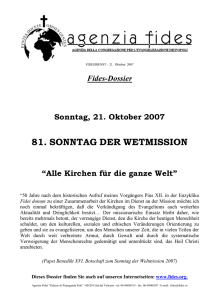 Dossier - Sonntag der Weltmission 2007