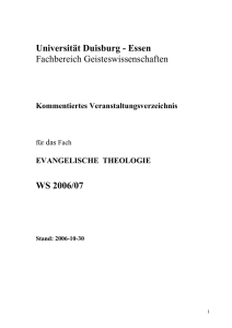 Evangelische Theologie - Universität Duisburg