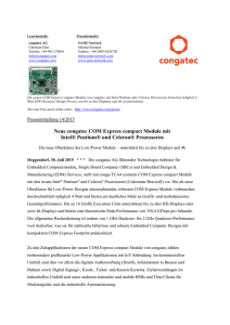 congatec COM Express Basic Module mit 14nm Intel® Core™ und